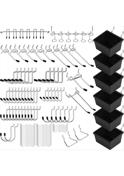 121PCS Pegboard Hooks Ürün Yelpazesi - Araç Organizasyonu Için Dayanıklı Pegboard Aksesuarları, Garaj Için Ideal, Atölye (Yurt Dışından)