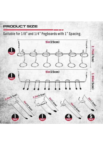 121PCS Pegboard Hooks Ürün Yelpazesi - Araç Organizasyonu Için Dayanıklı Pegboard Aksesuarları, Garaj Için Ideal, Atölye (Yurt Dışından) modelleri