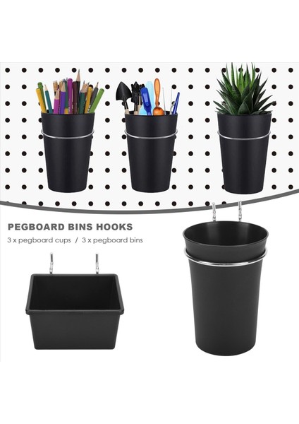 6 Set Pegboard Kutuları Kancalı Pegboard Fincanları, Pegboard Kancaları Ürün Yelpazesi, Organize Etmek Için Pegboard Fincan Tutucusu Için Kancalar (Yurt Dışından) fırsatları