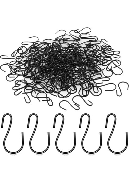 120PCS 1 Inç Mini S Şeklinde Kanca, S Şeklinde Kanca, Küçük S Şeklinde Kanca, Metal Mini Dekoratif Kanca, El Sanatları (Siyah) (Yurt Dışından)