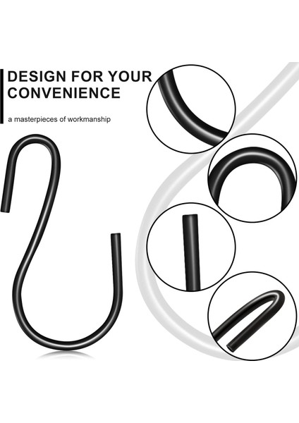 120PCS 1 Inç Mini S Şeklinde Kanca, S Şeklinde Kanca, Küçük S Şeklinde Kanca, Metal Mini Dekoratif Kanca, El Sanatları (Siyah) (Yurt Dışından) modelleri