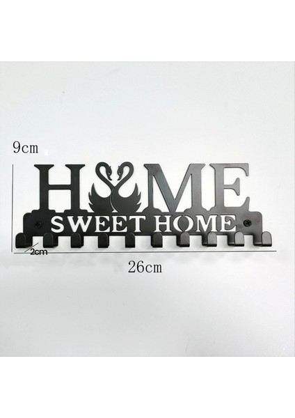 Metal Duvar Kanca Depolama Rafı Siyah Tatlı Ev Duvar Kancası Kendinden Yapışkan Hook Anahtar Asma Mutfak Havlu Askı Giysileri (Yurt Dışından) modelleri