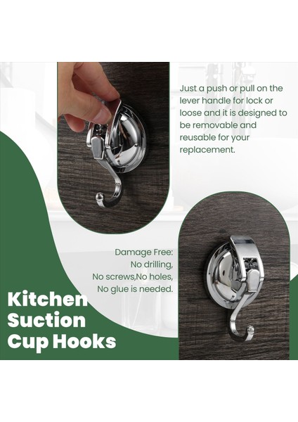 Mutfak Banyo Tuvaleti Organizasyonu Için Ağır Hizmet Vakum Varma Kupası Kancaları (2 Paket) (Yurt Dışından) indirimleri