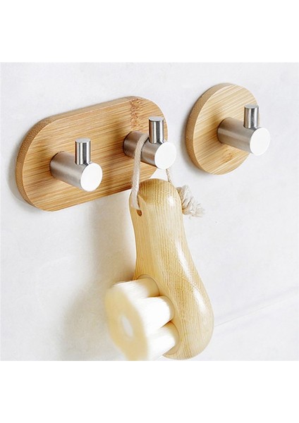 Bambu Paslanmaz Çelik Hook Duvar Giysileri Torba Kulaklık Anahtarı Mutfak Banyo Kapısı Havlu Paslanmamış Raf (A) (Yurt Dışından) fırsatları