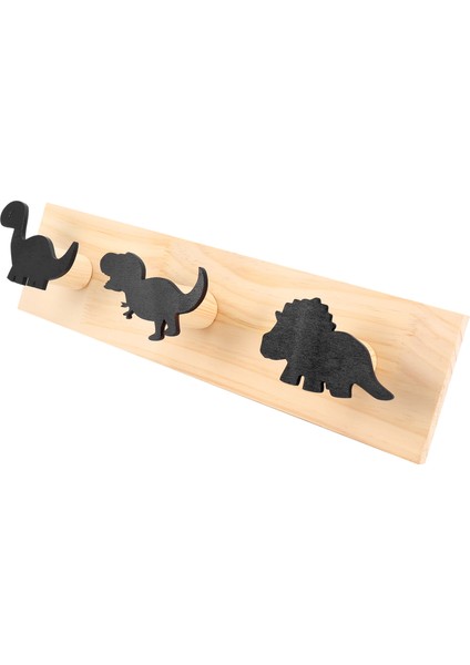 Çocuklar Dinozor Duvarı Monte Ceket Kancaları Ahşap Kapı Askı Erkek Yatak Odası Kreş Oyun Odası Dekorasyonları -Black (Yurt Dışından)