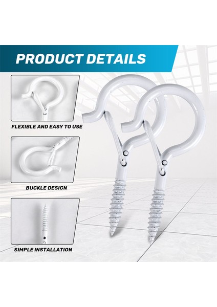 Q-Hanger Hooks Tavan Q Vidalı Kanca Vida Işıkları Askı Noel Işıkları Askı Hook Tavan Vidalı Askı (20, Beyaz) (Yurt Dışından) indirimleri