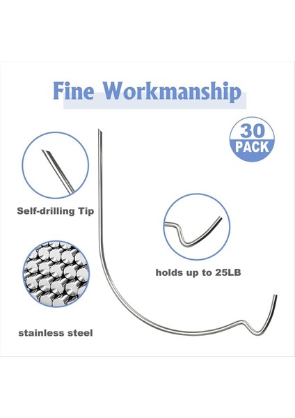 20PCS Alçıpan Için Resim Askıları, Paslanmaz Çelik Süper Kancalar, Asılı Duvar Kancaları, Resim Asılı Kit, Resim (Yurt Dışından) modelleri