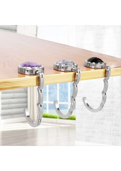 Yuvarlak Şekli Taşınabilir Masa Askısı Asmak Çanta Torbası Tutucu Tutucu Tutucu Kanca Kristal Alaşım Katlanabilir Hangbag Hook (Yurt Dışından) indirimleri