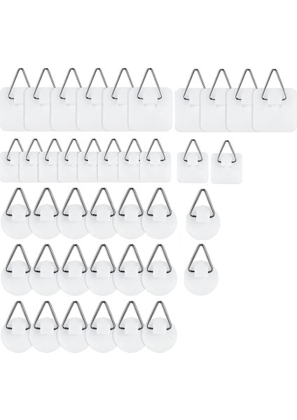 40 Adet Görünmez Yapışkan Plaka Askı Yuvarlak Dikey Plaka Tutucu Kendi Kendinden Yapışkan Duvar Plakası Askı Duvar Kapları Kanca (Yurt Dışından)