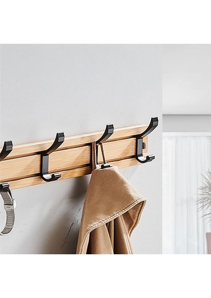 Palto Raf Duvar Montajı Ceket Kancaları - 4 Kanca ile Ahşap Siyah Palto Rafı Asılı Ceket Şapkası Torbası Havlu Askısı Için Duvar Kancası (Yurt Dışından) modelleri