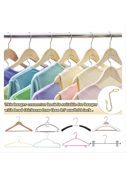 50PCS Askı Konnektörü Kancaları Askı Genişletici Kancalar Kararlı Giysiler Askı Konnektörü Giysiler Için Altın (Yurt Dışından) modelleri