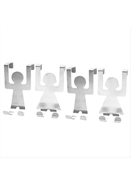 4pcs Figür Kanca Dekoratif Heykelcik Kanca Kapı Raf Askı Kapı Çifte Kancalar Kapı Giysileri Askısı (Yurt Dışından)