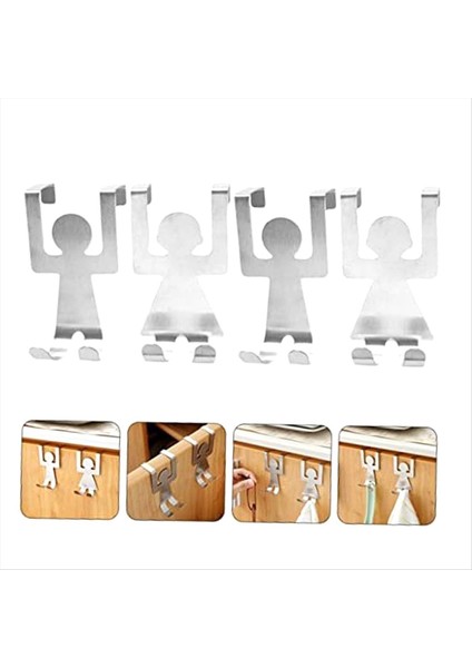 4pcs Figür Kanca Dekoratif Heykelcik Kanca Kapı Raf Askı Kapı Çifte Kancalar Kapı Giysileri Askısı (Yurt Dışından) fiyatları