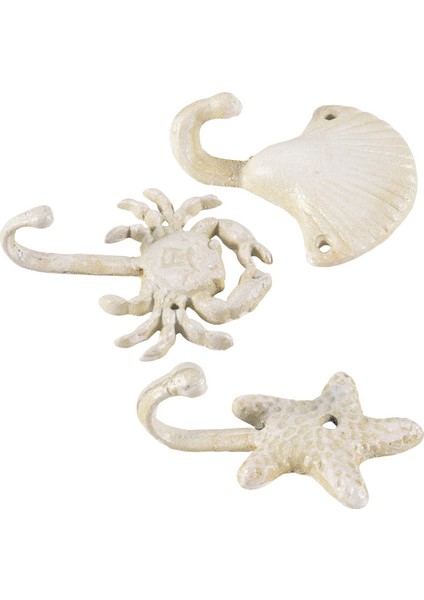 3 Denizyıldızı Deniz Kabuğu Yengeç Dökme Demir Dekoratif Duvar Kancaları Kat Seti Önlükler Havlu Kancaları Plaj Okyanus Tema Metal Kancaları (Yurt Dışından) modelleri