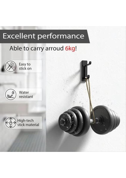 Kendi Kendine Yapışkan Kancalar, Yapışkan Kancalar Ekstra Güçlü, 3 Kg&#39;a Kadar Asılı, Duvar Kapısında Metal Paslanmaz Ağır Hizmet Tipi Çubuk (Yurt Dışından) fırsatları