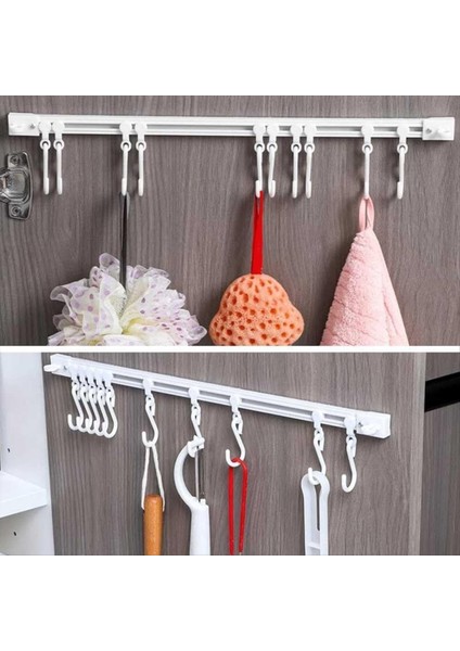 Çok Fonksiyonlu Slayt Ray Kancası, Yapışkan Duvar Kancaları Raf, Alan Tasarrufu Alıcı Rafı Sondaj Duvarı Montaj Aksesuarı (Yurt Dışından) fırsatları