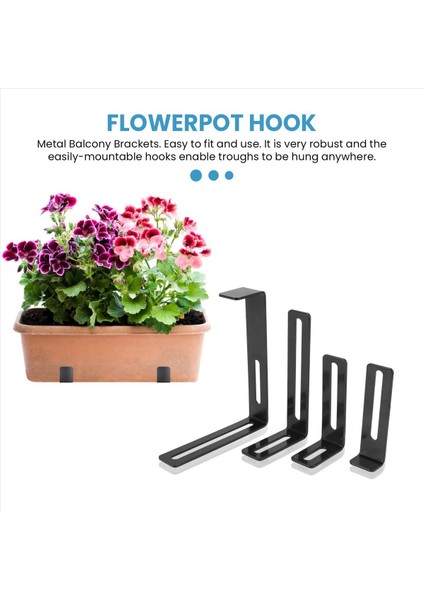1 Çift Kanca Oluk Bitki Potu Asılı Kancalar Ray Balkon Ekici Tutucu Braketler Demir Kancalar Lik Ayarlanabilir Kanca -S (Yurt Dışından) indirimleri