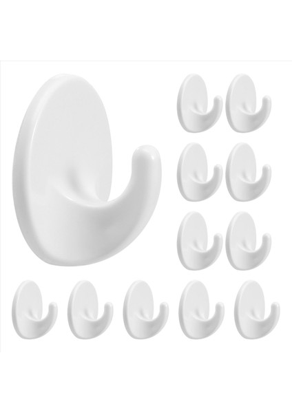 12 Adet Plastik Kancalar Kendi Kendine Yapışkan, Yapışkan Kancalar Çıkarılabilir Duvar Kancaları, Asmak Için Kancalara Yapışır (Yurt Dışından) modelleri