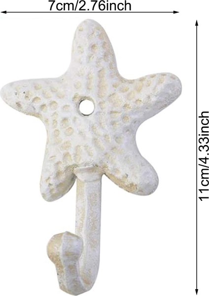 Denizyıldızı Dökme Demir Dekoratif Duvar Kancaları Ceket Önlükleri Şapkalar Havlu Kancaları Plaj Okyanus Teması Şık Metal Kancalar (Yurt Dışından) fiyatları