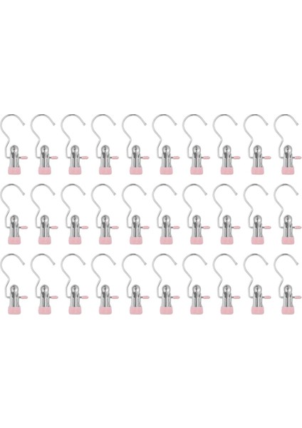 Ağır Hizmet Tipi Asılı Kanca Klipsleri, Dolap Için Yeni Bot Askıları, Çamaşır Kancaları Asılı Klipsli Kıyafetler, Şapka Pantolon Havlu Pembesi 30 Adet (Yurt Dışından)