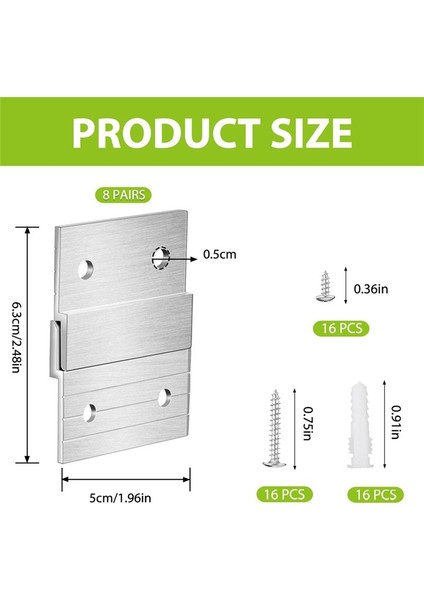 1 Set 5in Fransız Kelepçe Askı Ağır Hizmetli Metal Askı Fotoğraf Rafı Sanat Çerçevesi Duvar Donanımı Z-Barfor Kanca Aynası (Yurt Dışından) fiyatları