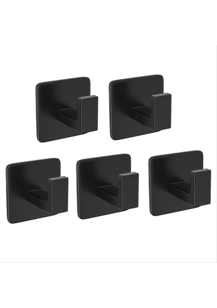 Kare Havlu Kancası- Siyah Kendi Kendine Yapışkan Duvar Kancası Modern ve Şık Banyo Mutfak ile Bağlantılıdır. (Yurt Dışından)