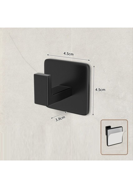 Kare Havlu Kancası- Siyah Kendi Kendine Yapışkan Duvar Kancası Modern ve Şık Banyo Mutfak ile Bağlantılıdır. (Yurt Dışından) fiyatları