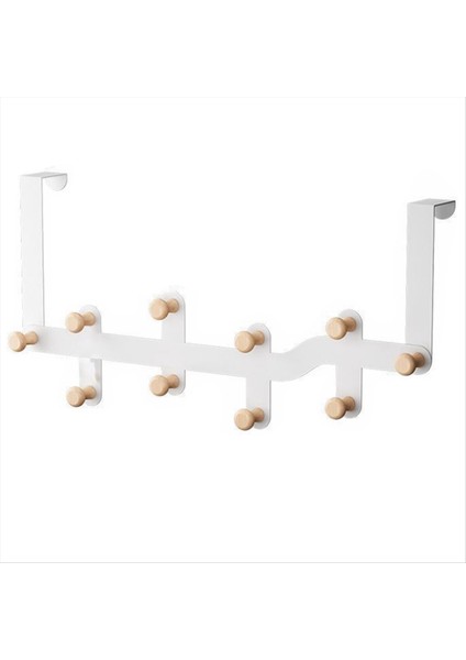 10X Kancalı Ahşap Kancalar Ev Evi Banyo Organizatör Raf Giysisi Ceket Şapka Askı Tutucu Kapı Asılı, Siyah (Yurt Dışından)