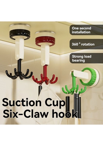 360 Derece Dönen Katlanır Kanca, Kendi Yapışkan Vantuz Kancaları Dönen Mutfak Eşyası Tutucu Siyah (Yurt Dışından) fırsatları