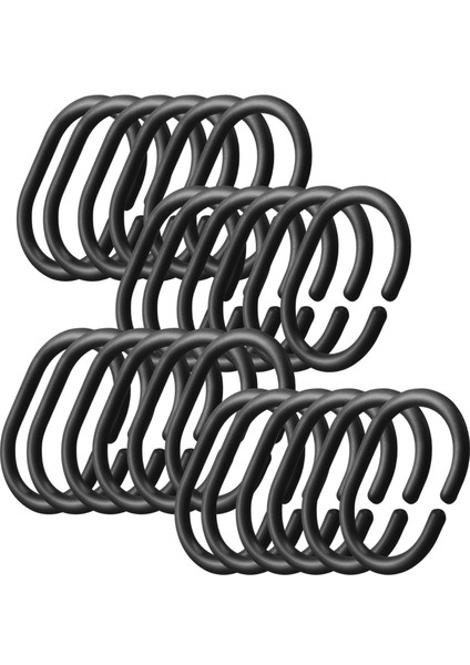 24 Adet Duş Perdesi Halkaları Plastik Duş Perdesi Kancaları Banyo Duş Çubuğu (Yurt Dışından)