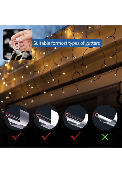 Noel Işık Klipleri Açık, 100 Paket Tatil Işık Klipler, Dış Ip Işıkları Için Çatı Işıkları Asma Işıklar (Yurt Dışından) fırsatları
