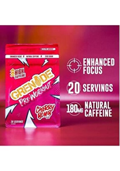 Pre-Workout 330 G Kiraz Aromalı Yüksek Kafeinli Takviye Gluten ve Laktoz İçermez modelleri