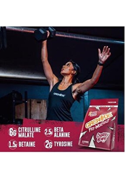 Pre-Workout 330 G Kiraz Aromalı Yüksek Kafeinli Takviye Gluten ve Laktoz İçermez fırsatları