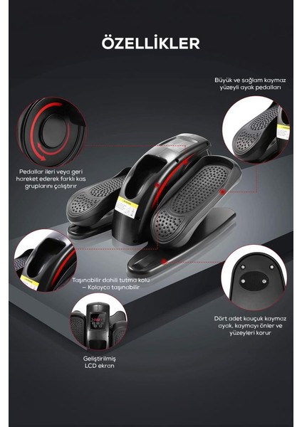 5 Kademe Hızlı 3 Modlu Uzaktan Kumandalı LCD Ekranlı Motorlu Eliptik Stepper fiyatları