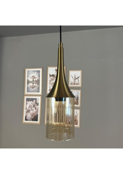 Vetra Cam Bal Rengi Tekli Avize Eskitme Külah Başlık Retro Sarkıt Lamba Restoran Salon Aydınlatma fırsatları