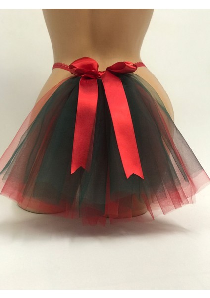 Yılbaşı , Noel , Yeşil Kadife Arkası Tül Fiyonk Detaylı Tanga Modeli