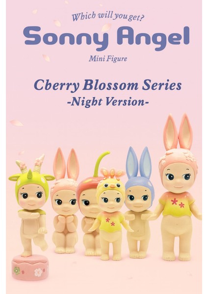 Sonny Angel Cherry Blossom Series Night Version Sürpriz Oyuncak Figürü Telefontablet Aksesuarı