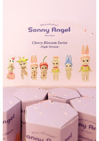 Sonny Angel Cherry Blossom Series Night Version Sürpriz Oyuncak Figürü Telefontablet Aksesuarı modelleri