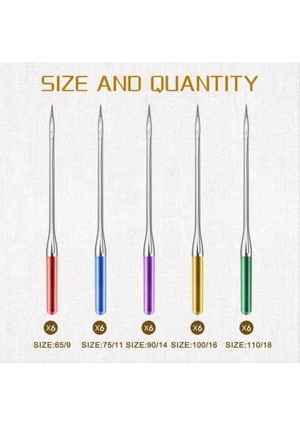30 Pcs Evrensel Dikiş Makinesi Iğneleri, Boyutlar 9, 11, 14, 16, 18, Parlak Renk, Normal Nokta Dikiş Itirazlar (Yurt Dışından) fiyatları