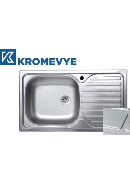 Classıc EC-140-D Sağ 43.5X76 Desenli Paslanmaz Çelik Mutfak Evyesi