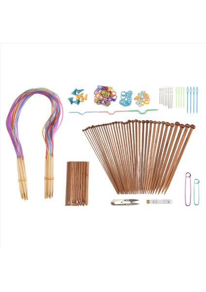 Örgü Iğneleri Set-18 Çiftler 18 Boyutlar Bambu Dairesel Örgü Iğneleri + 36 Tek Noktalı Bambu Örgü Iğneleri + Dokuma Aletleri Örgü Kitleri (Yurt Dışından) modelleri