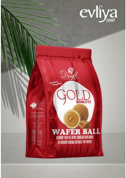Draft Gold Bisküvi Tozu ve Sütlü Çikolata Kaplamalı Gofret 150GR