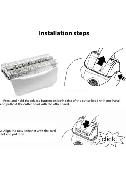 Seri 5 51B 51S Net Kapak ve Blade Kafası Braun Razor Blade Heads 530 550 5646 8987 Siyah (Yurt Dışından) indirimleri