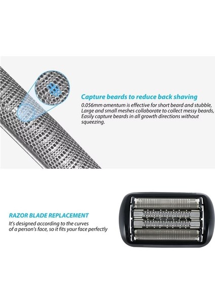 92B 90B Yedek Tıraş Alın Braun Serisi 9 Için Elektrikli Jilet 9290CC, 9291CC, 9370CC, 9293S, 9385CC (Yurt Dışından) fırsatları