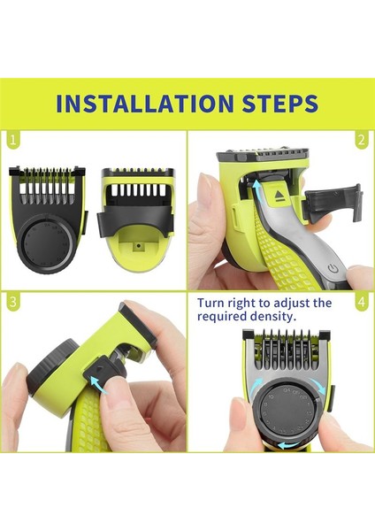 Philips Için Oneblade QP2520 QP2523 QP2530 QP2620 Elektrik Dimmer Türücü 14 Uzunlukta Ayarlanabilir Yedek Kılavuz Tarak (Yurt Dışından) fırsatları