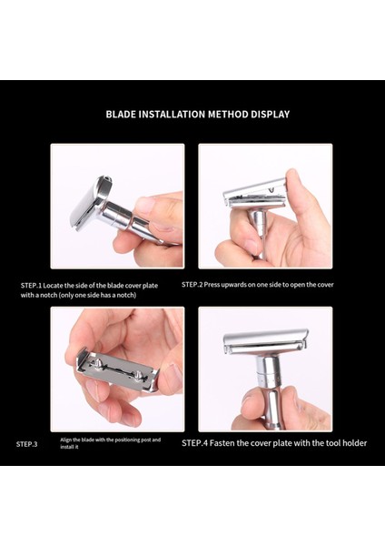 Erkek Güvenlik Jilet Düz Razor Erkekler Için Düz Razor Ayarlanabilir Yakın Tıraş Klasik Çift Edge Bıçak Bıçak Tıraş Seti (Yurt Dışından)
