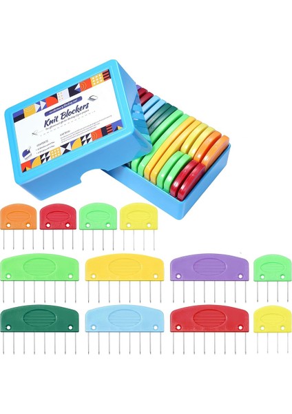 20 Adet Örgü Bloker Pimleri Taraklar, Renk Örgü Blokerler Engelleme Için Taraklar, Gökkuşağı Örgü Bloker Pinleri Engelleme Paspasları Engellemek Için (Yurt Dışından)