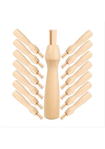 16PCS Poking Eğlenceli Aracı Keçe Iğneleri Kulplar Keçe Sapları Iğne Keçeleştirme Sapı Seti Zımba Deliği Ahşap Bileşeni (Yurt Dışından)