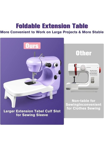 Dikiş Makinesi Taşınabilir 2 Hızlı Mini Dikiş Makinesi Yeni Başlayanlar Güvenli Dikiş Kiti Dikiş Makinesi Uzantı Tablosu Ab Fiş (Yurt Dışından) fiyatları