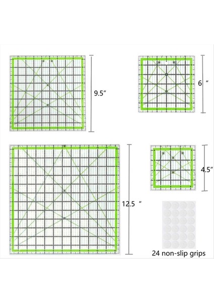 4 Adet Kapitone Cetvel Kare Akrilik Kapitone Cetvel Kumaş Kesme Cetveli Net Mark Akrilik Cetvel ve Ütü Cetvel A (Yurt Dışından) fırsatları